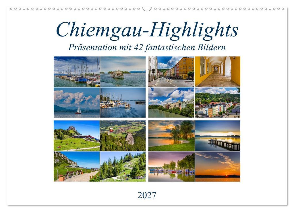 Chiemgau-Highlights (Wandkalender 2027 DIN A2 quer), CALVENDO Monatskalender