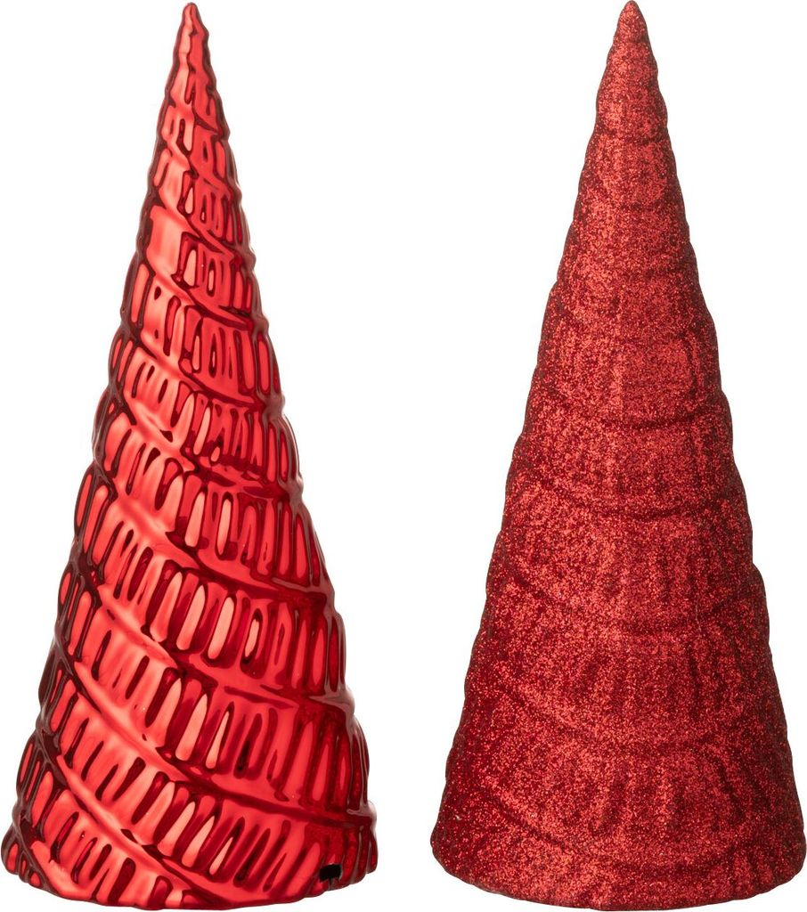 J-Line Baum Plastik Weihnachtsrot Sortiert 2