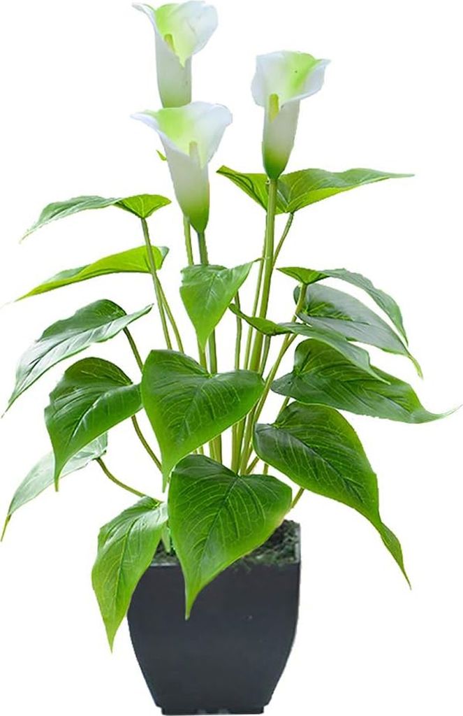 Calla Lilien Künstliche Blumen Eingetopft Künstliche Callalilie Blüht,(white green)