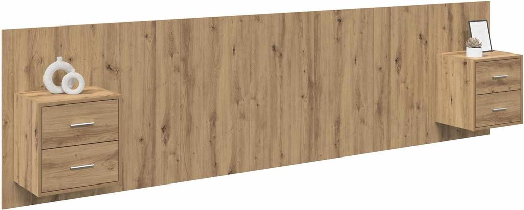 Stabli Kopfteil mit Schrank 3 pcs - Montage erforderlich - Artisan-Eiche Holzwerkstoff - DE423450 - Kopfteile