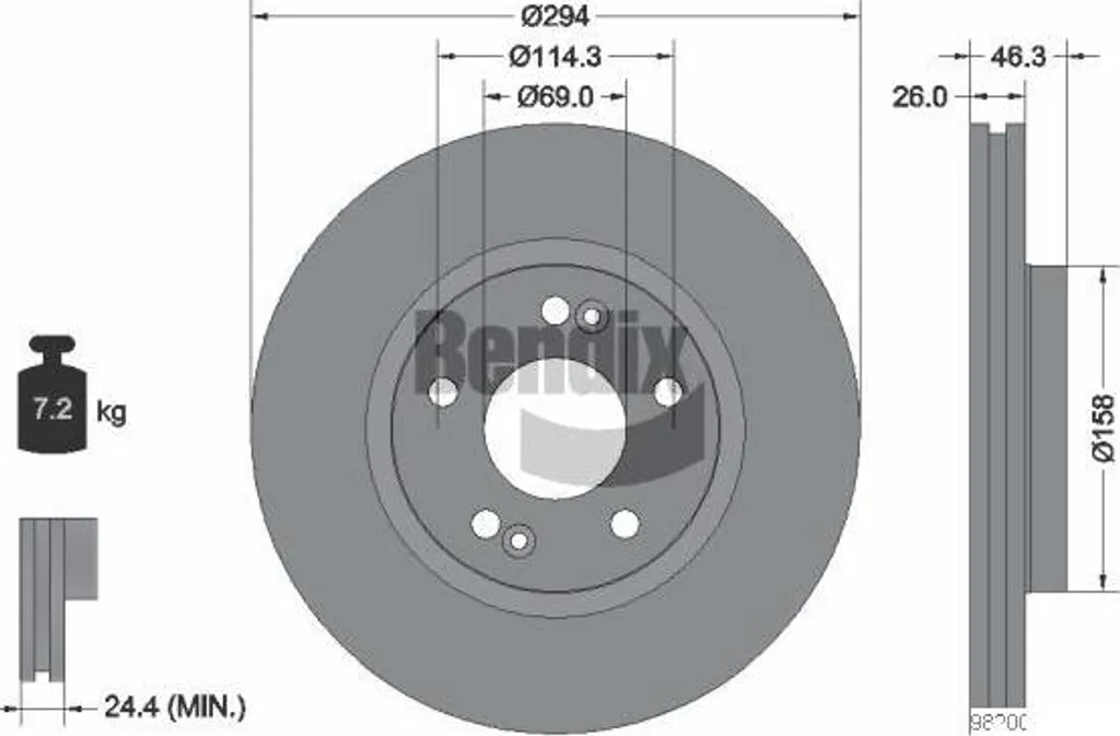 Disque de frein BENDIX BDS1447 : Stop vibrations pour Hyundai Santa Fe