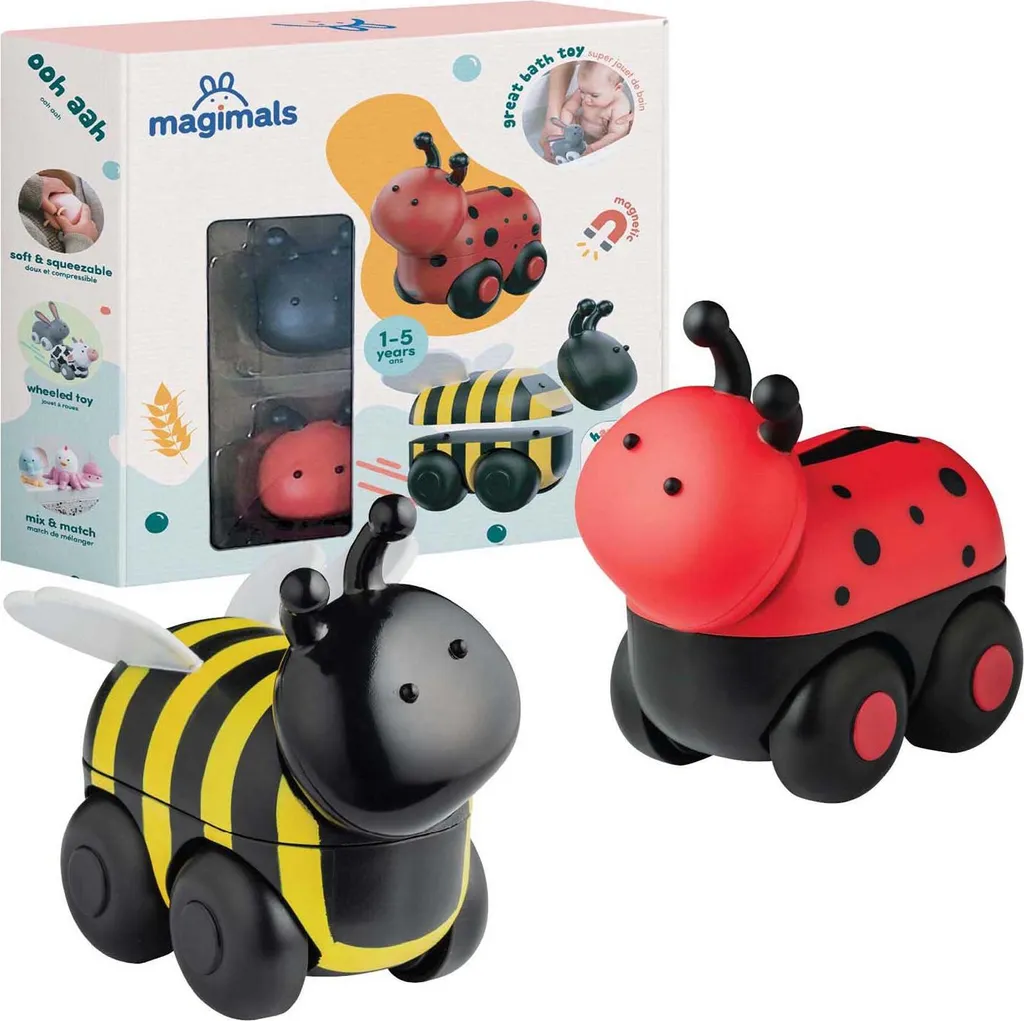 Jouet de Construction Magnétique Insectes à Roulettes - Pack 6 Pièces