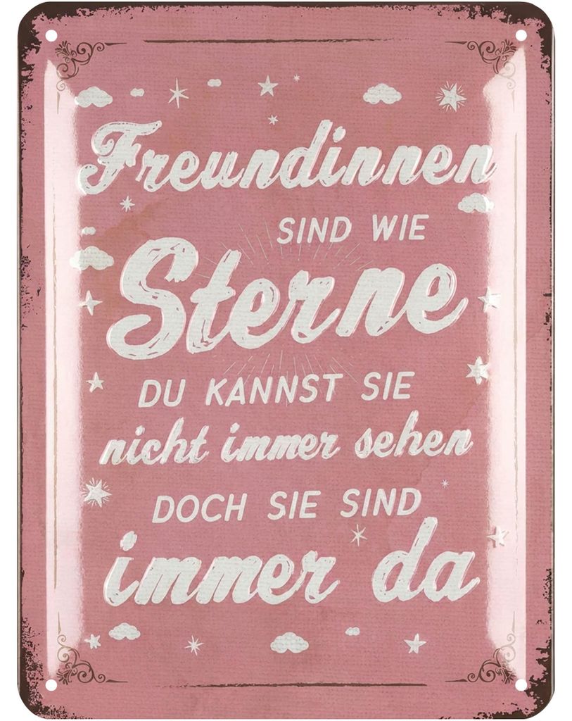 LANOLU Blechschild Freunde sind wie Sterne Geschenk Produktbild 