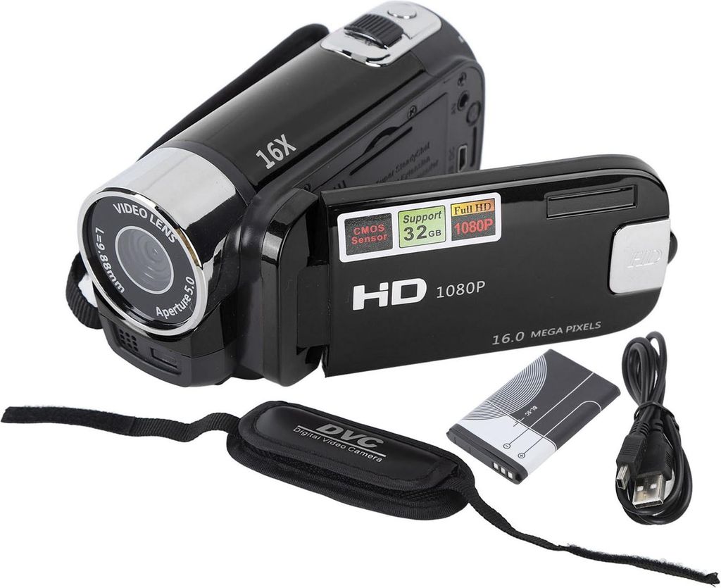 4K 48MP DV Kamera 2.7in TFT Drehbarer Bildschirm 16x Digitaler Zoom Videokamera mit USB Kabel
