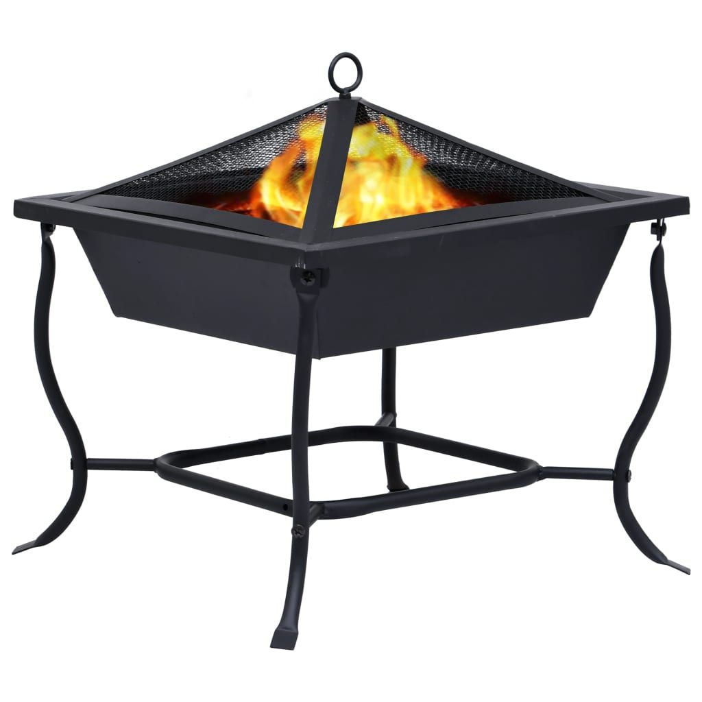 The Living Store Feuerstelle Schwarz 42x42x45 cm Stahl