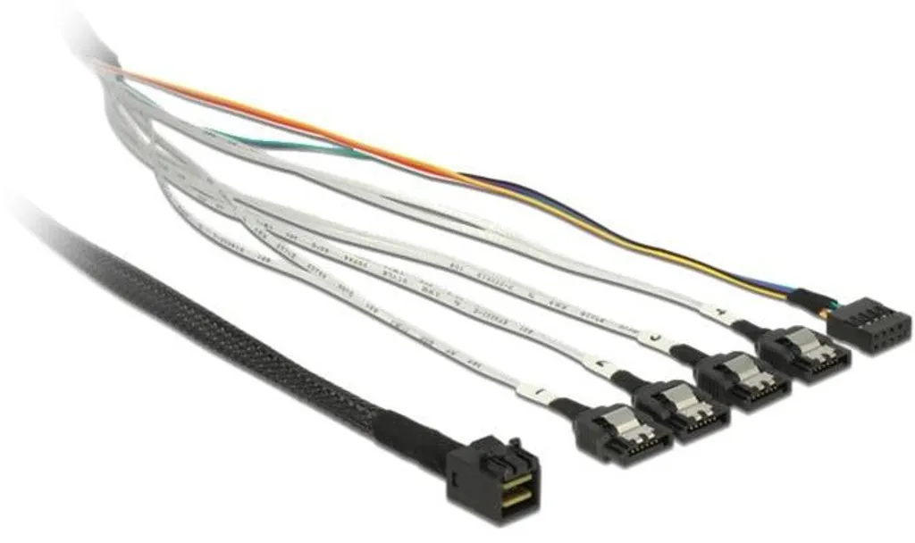 Câble Mini SAS SFF-8643 pour connecter 4 disques SATA 0,5m Delock 83315