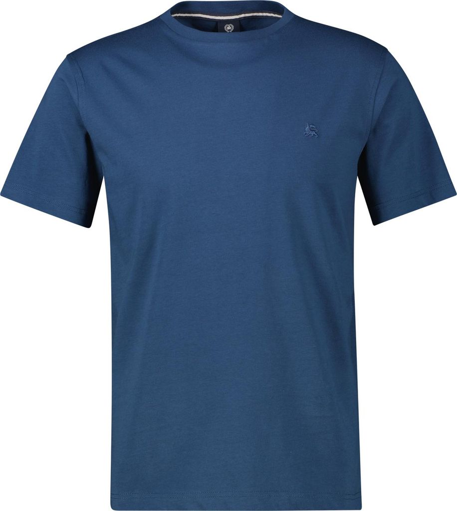 LERROS Klassisches unifarbenes Kurzarm T-Shirt mit Rundhalsausschnitt und tonalem Logostick