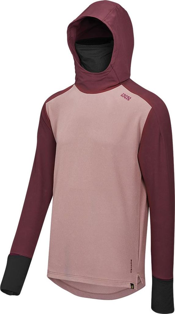 iXS Jersey mit Kapuze Carve Digger , Taupe Raisin - Dunkelrot, S