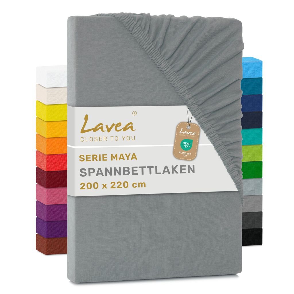Lavea® Spannbettlaken 200x220cm, Maya, 100% Baumwolle, Produktbild 
