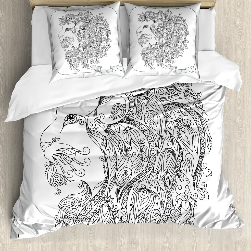 Set Copripiumino Leone ABAKUHAUS 200x200 Anallergico con Federe