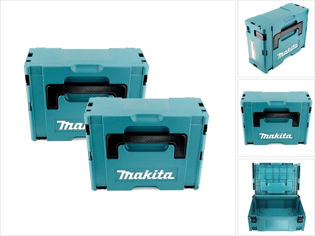Coffret Makita MAKPAC 2 pour Chantier - Set de 2 Valises de Stockage