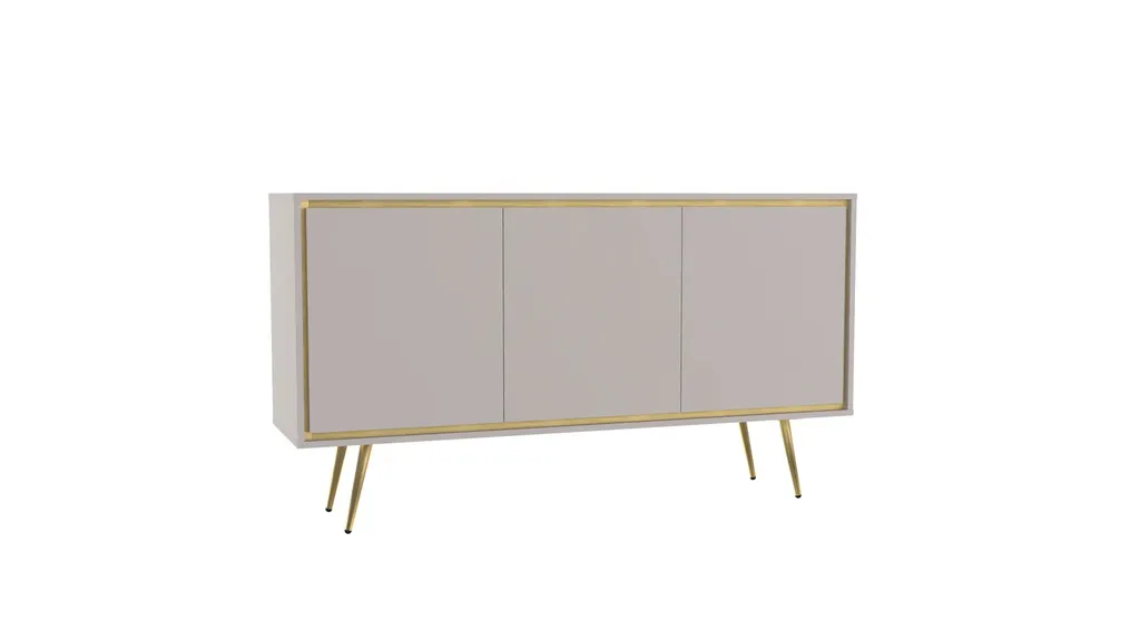 Commode ALDANA cachemire 3 portes - Finition mate et design épuré