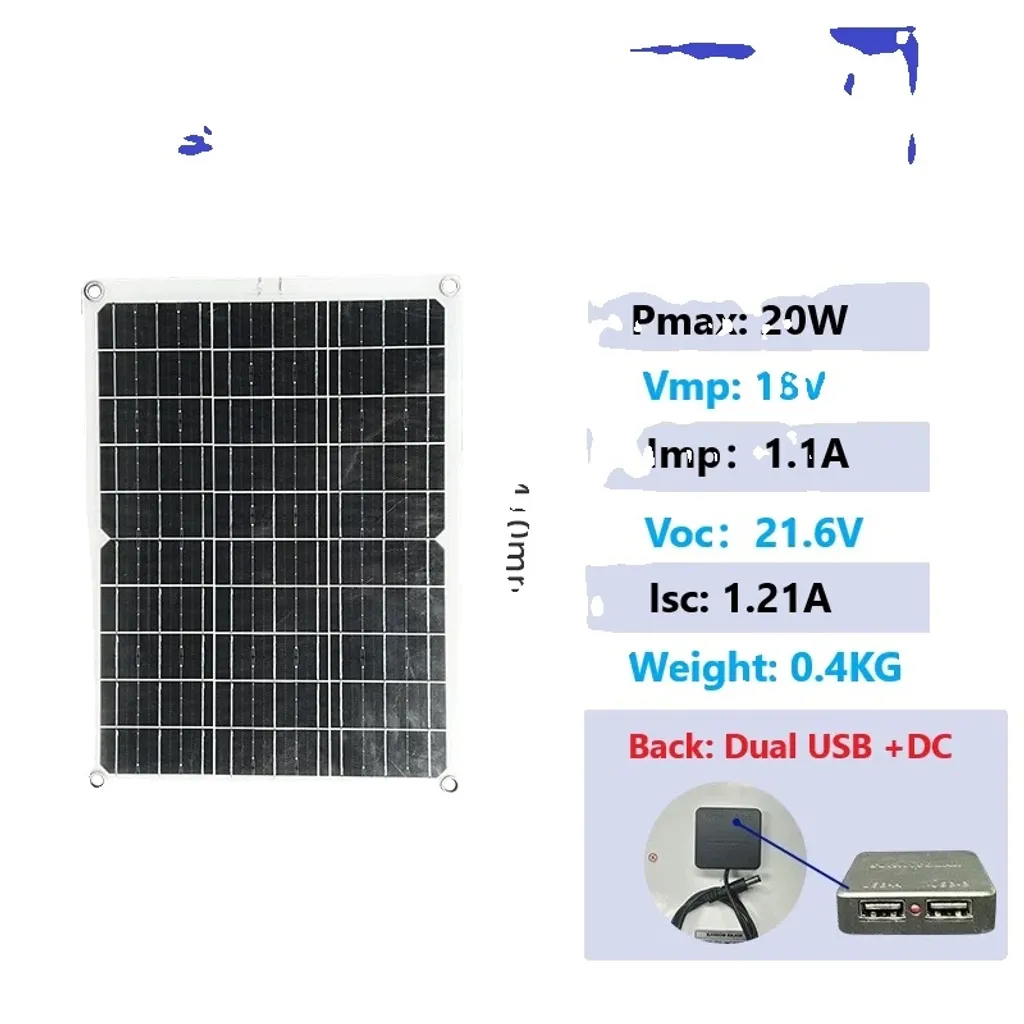 Moduli solari, potenza 40W, design portatile e flessibile, pannello solare 20W