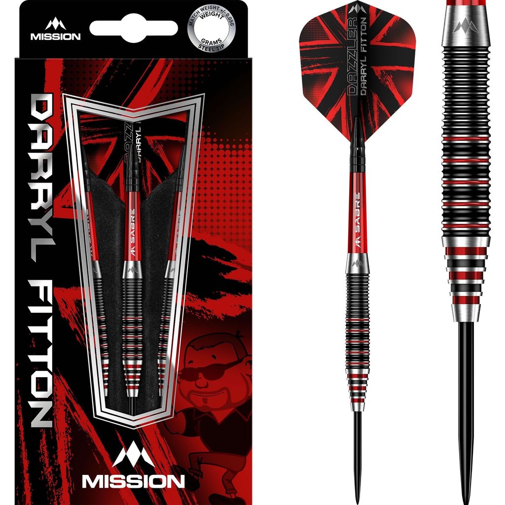 Mission Darryl Fitton Steeldarts | 95% Tungsten | 24 g | Grip-Level 3