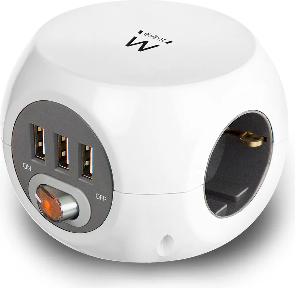 Multiprise bureau Ewent EW3939 avec USB pour charger smartphone et PC