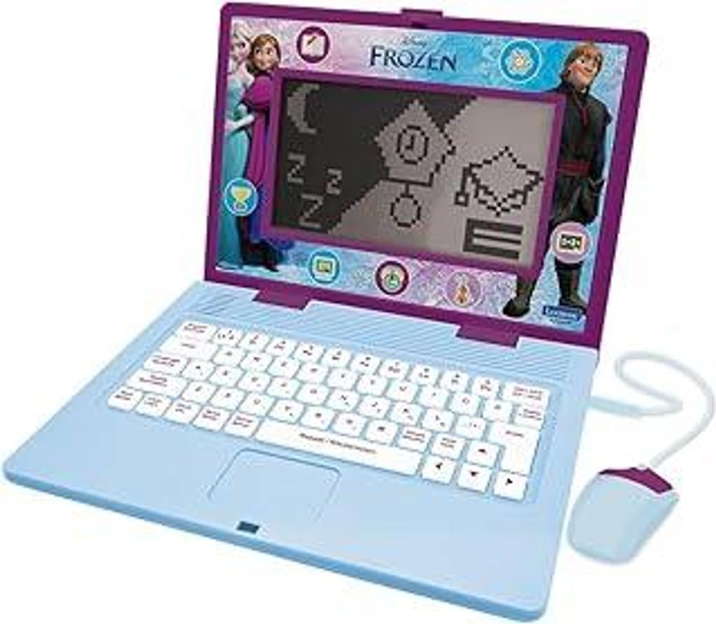 Lexibook, Die Eiskönigin, Zweisprachiger und pädagogischer Laptop Deutsch/Englisch, Spielzeug für Kinder, 170 Aktivitäten zum Lernen, Spiele un...