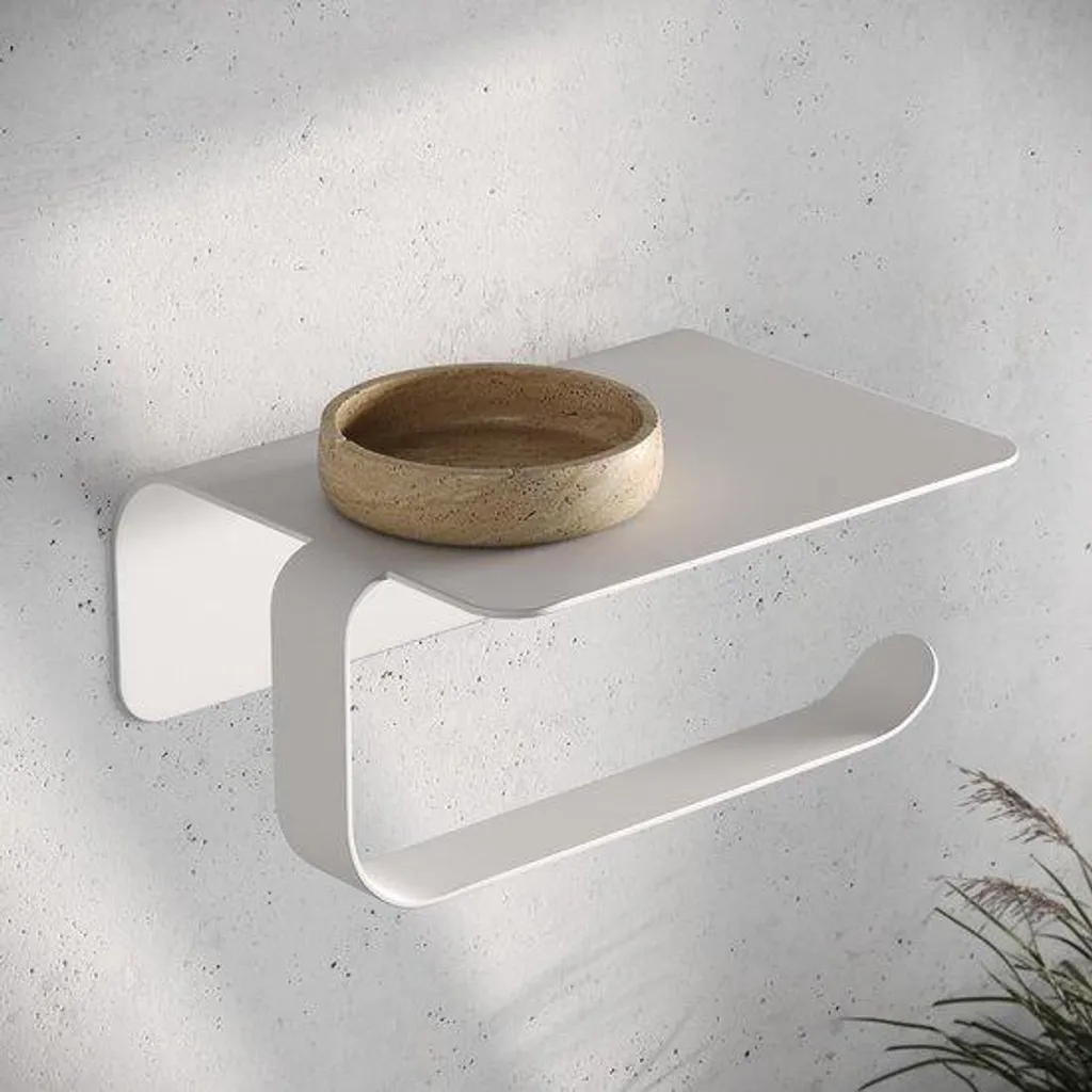 Rangement de salle de bain blanc mat inox pour rénovation sans travaux