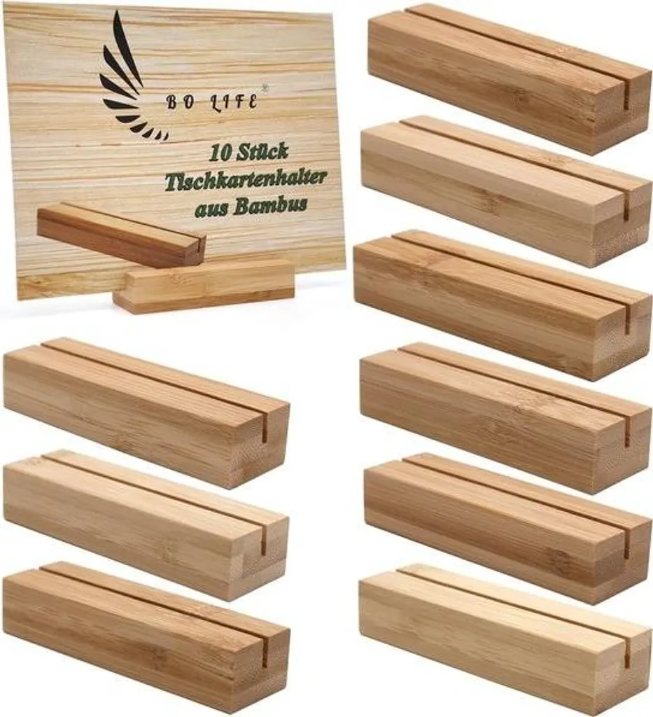Porte-cartes en bois stable pour bureau et maison - Lot de 10 unités
