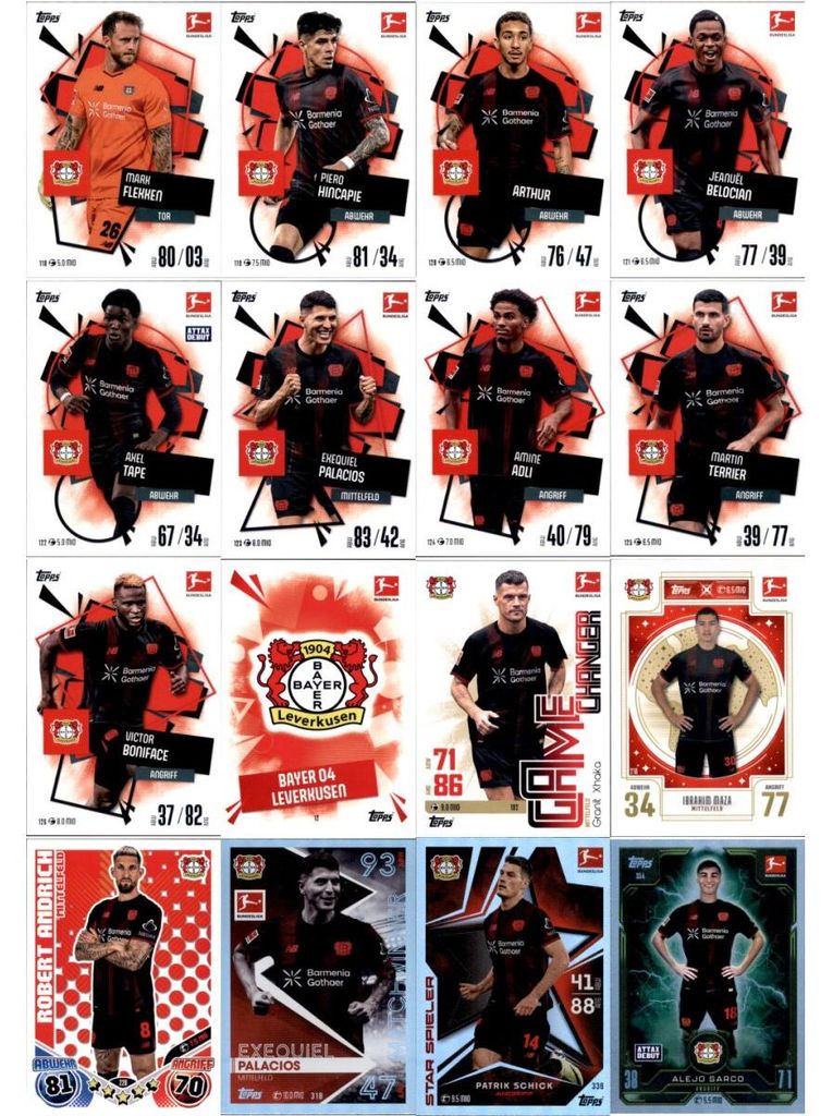 Topps Match Attax Bundesliga - 2025/26 - Mannschaftspaket - BAYER 04 LEVERKUSEN