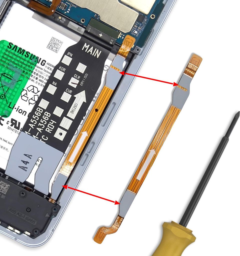 Clappio, FRC-Flex Galaxy A55 Mainboard zu Ladeport, Schwarz