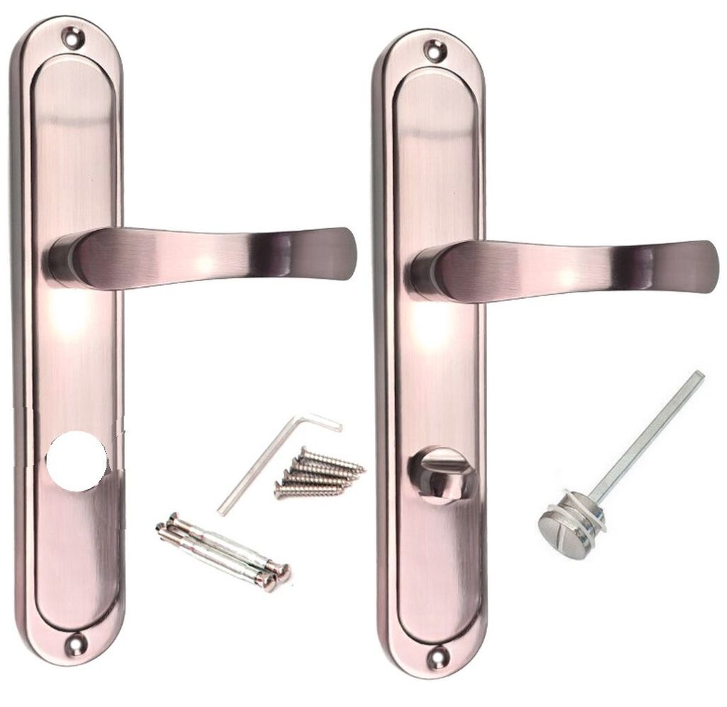 Türgriff Türbeschlag Drückergarnitur Türklinke Türdrücker Satin WC-Badzimmer 72mm SYD