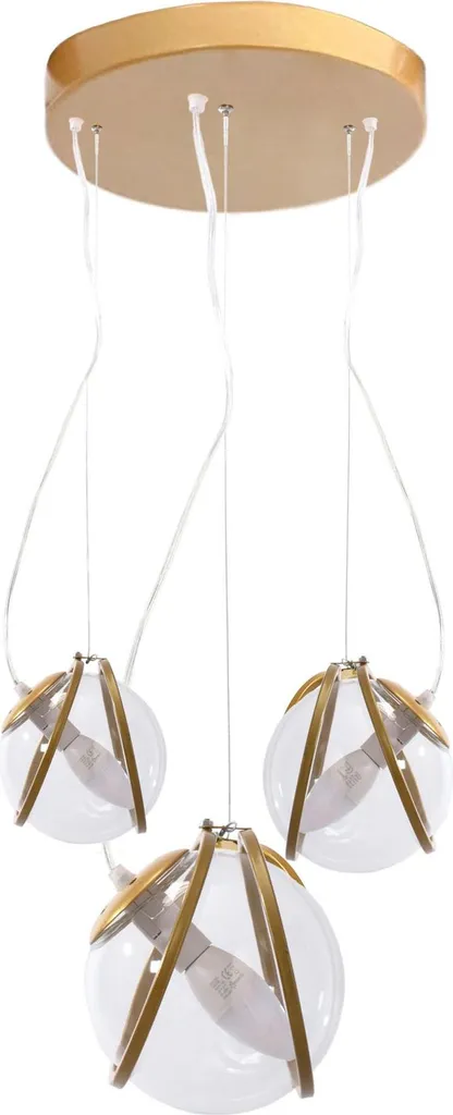 Suspension Triple de Plafond Dorée Toolight - Luminaire Salon Chic Or