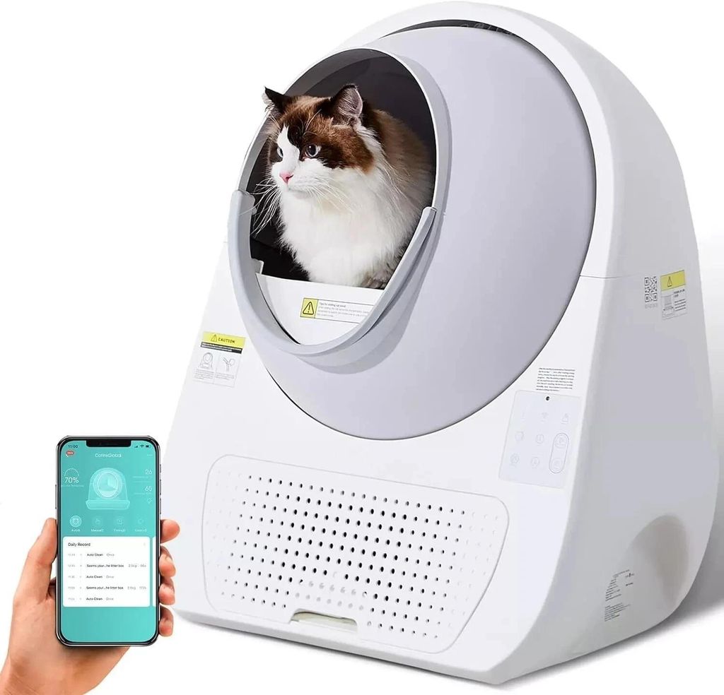 Katzentoilette Automatisch Katzenklo Selbstreinigend APP-Steuerung Fernsteuerung groß Raum Sicherheit Anti-Geruch Elektrisches katzenklo