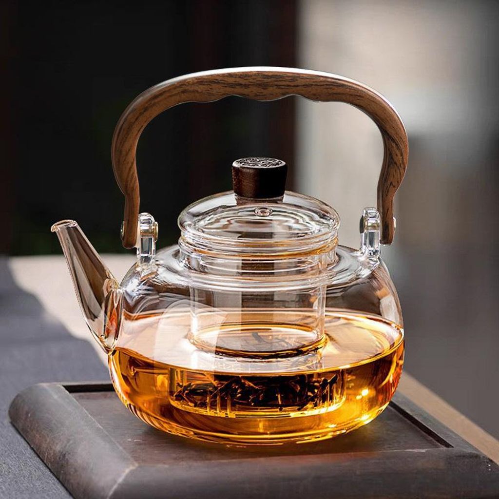 Théière en verre avec infuseur amovible, capacité de 1 Image du produit 