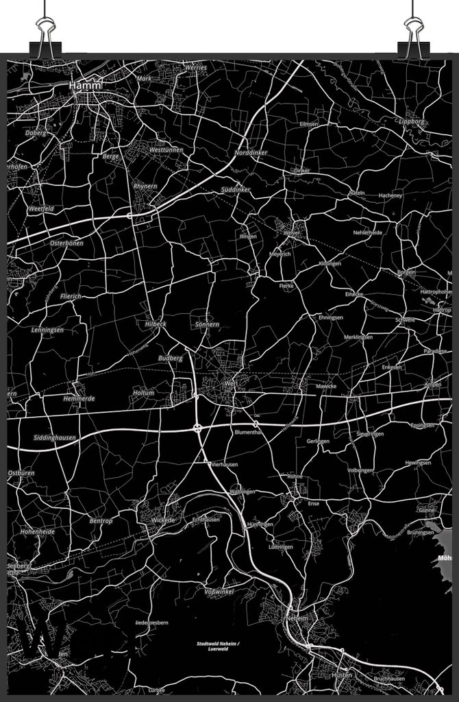 Mr. & Mrs. Panda Bild Werl DIN A5 - Geschenk, wanddeko, Stadt, Kunstdruck, Plakat, drucke, Dorf Karte Landkarte Map Stadtplan, Deko