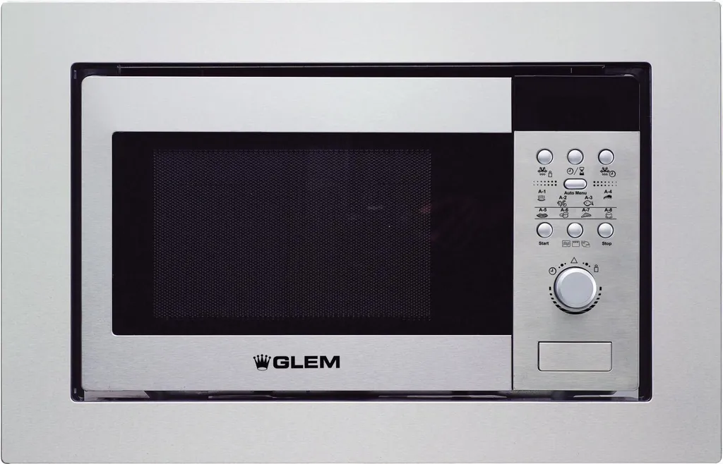 Micro-ondes Glem 20 litres avec gril 1000W, intérieur Inox et 8 menus