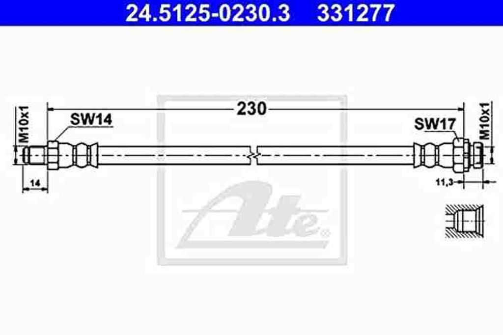 ATE Bremsschlauch Artikel: 24.5125-0230.3