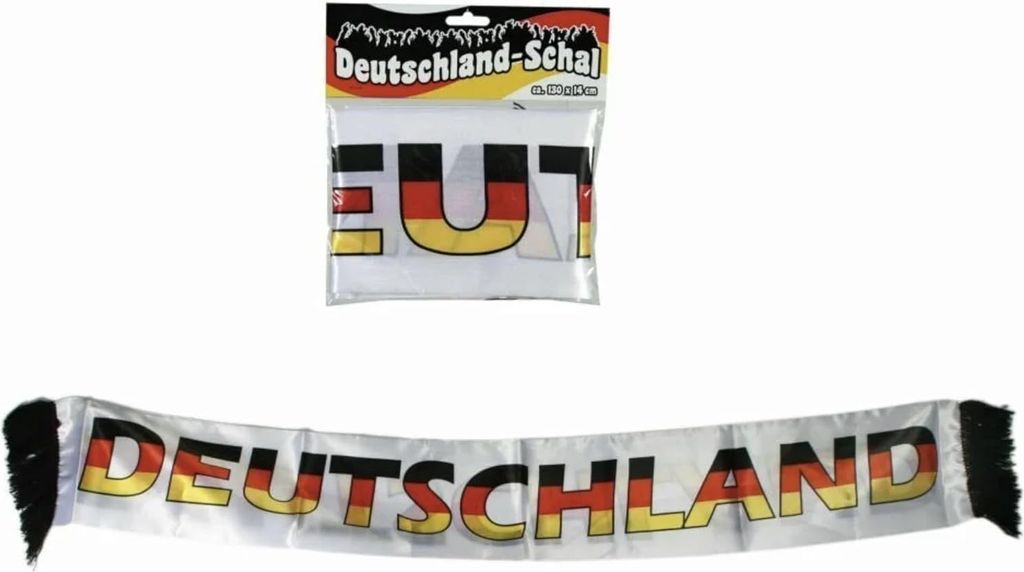 Schal 130x14cm Deutschland Fussball EM24 Fan Fanartikel Schwarz Rot Gold Flagge