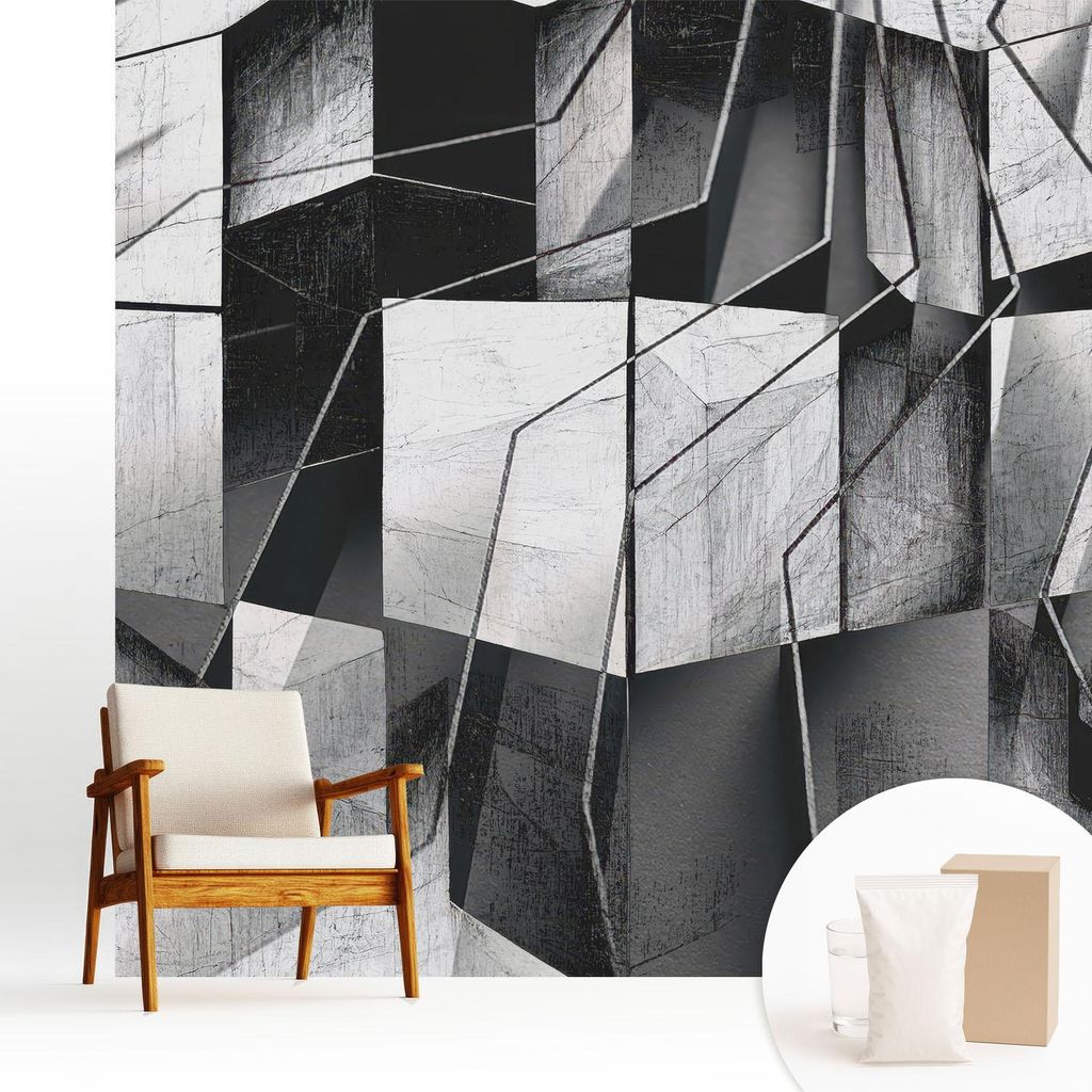 Fototapete - 250x250 cm - Tapete - Wandtapete - Wandbilder - Dekofolie - Tapete Folie - Wand - Dekoration - Wohnzimmer - Geometrische Abstraktion