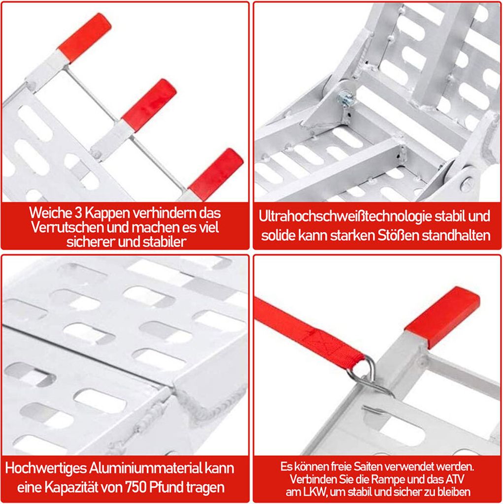 EINFEBEN 1X ALU Auffahrrampe Auffahrrampen Verladerampe Produktbild 3