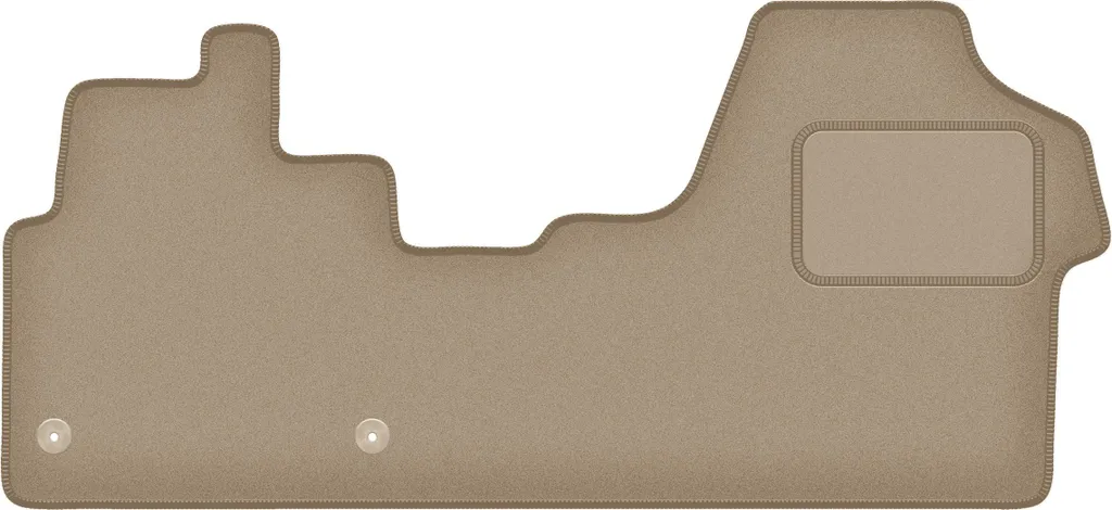 Tappetino conducente in velluto beige compatibile con Citroen Jumpy III (2018-, furgone completo) – con fissaggi – su misura