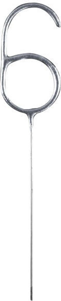 Wunderkerzen silber Zahl 6, 17cm