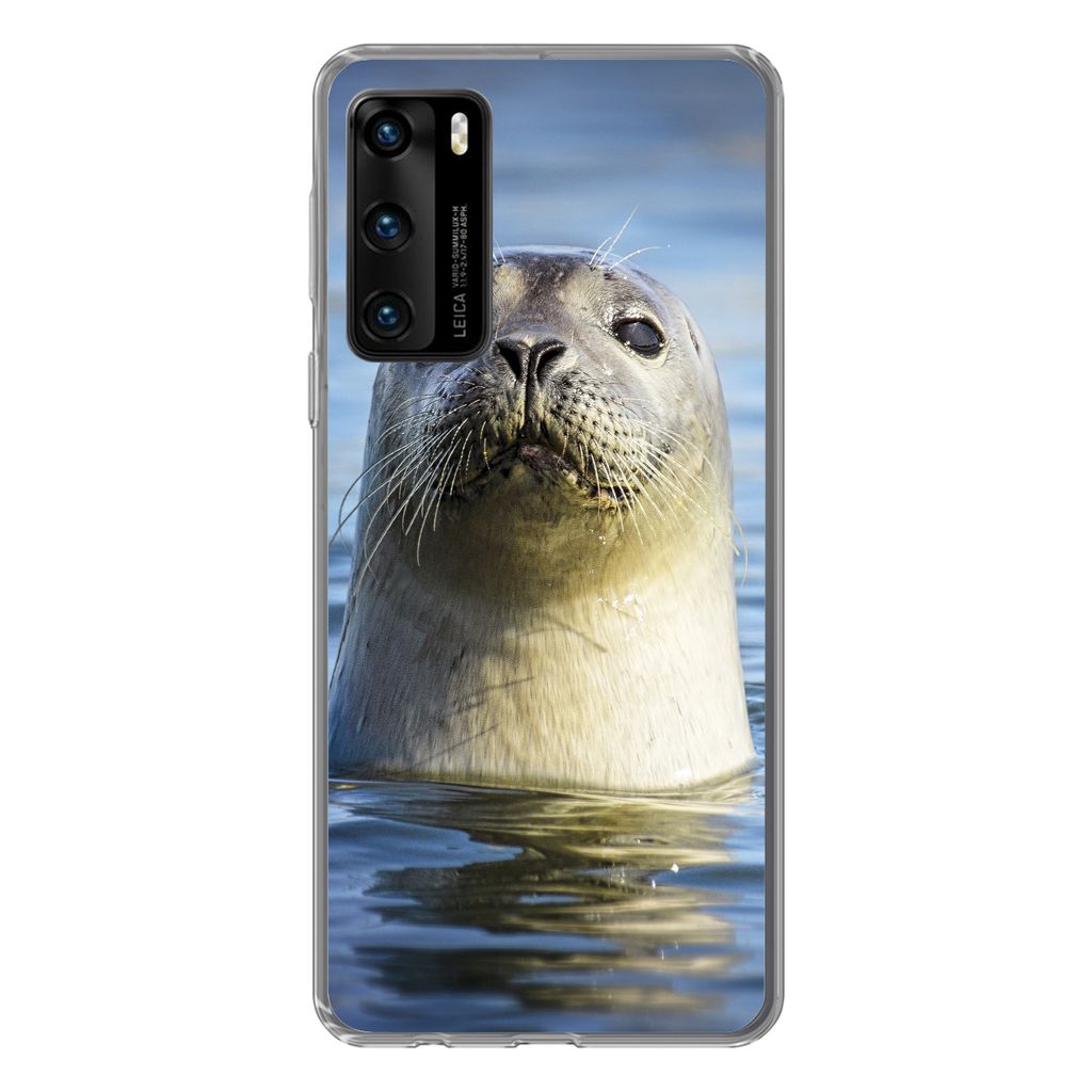 MuchoWow Handyhülle Schutzhülle Hülle für Huawei P40 Siegel - Porträt - Wasser Silikon Softcase Handy Hülle - Handytasche
