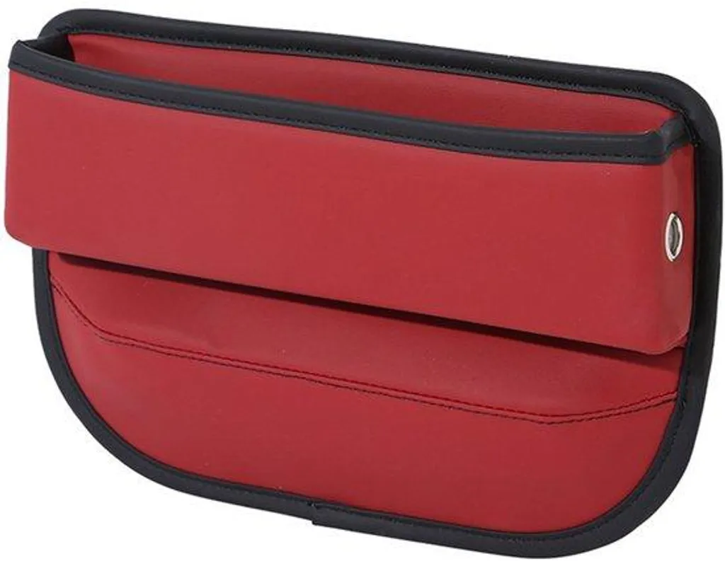 Support téléphone voiture et organiseur en cuir rouge pour entre-siège