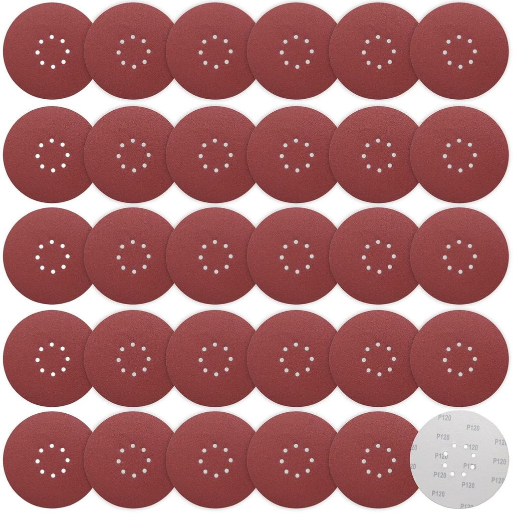 Schleifpapier 225mm Klett 30 Stück Körnung P120 8 Loch für Produktbild 