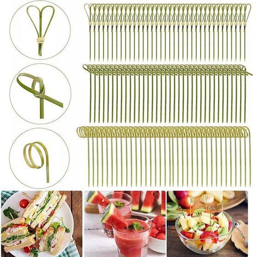 Bamboo Cocktail Streifen 300 Einheiten für Getränke, Speisen und Partyzubehör