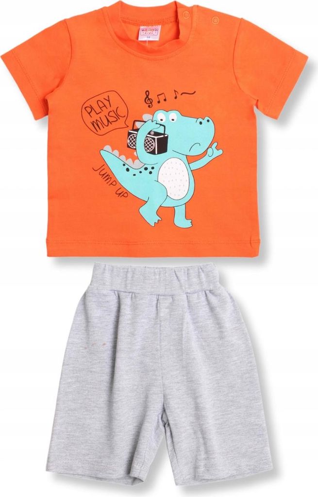 Bonito | Komplettset T-Shirt und Shorts - Baumwolle 74 - Orange - Bequem und stylisch für Jungen