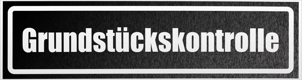 Kiwistar Grundstückskontrolle invertiert Magnetschild Schild magnetisch - 20cm Schwarz - reflektierend - Magnetfolie für Auto PKW Kfz