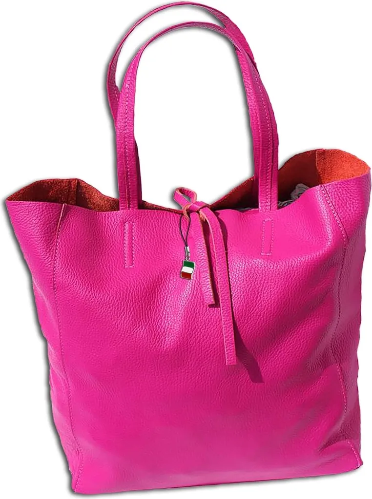 Sac à Main Rose Florence en Cuir Italien Grainé Haute Qualité OTF112P