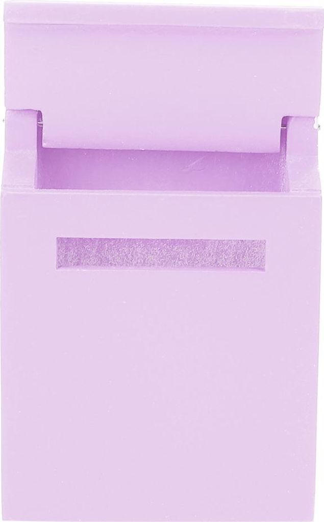 1:12 Mini-Puppenhaus-Dekoration, Villa-Zubehör, farbiger Holz-Briefkasten, umklappbarer Briefkasten, violett