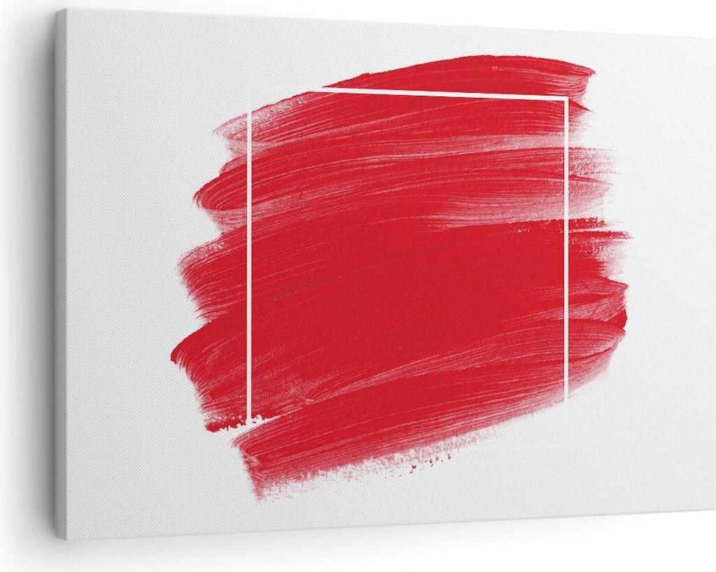 Bild auf Leinwand - Leinwandbild - Einteilig - Rot Farben Stück - 70x50cm - Wand Bild - Wanddeko - Wandbilder - Leinwanddruck - Bilder - Wanddekor...