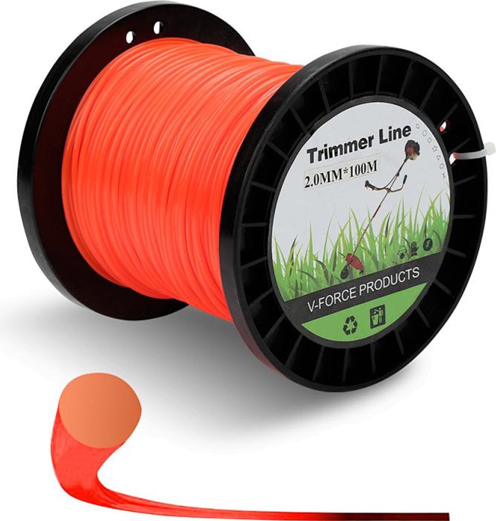 Faziango Trimmerfaden Mähfaden 2,0 mm rund 100 m Nylon für Rasentrimmer und Freischneider