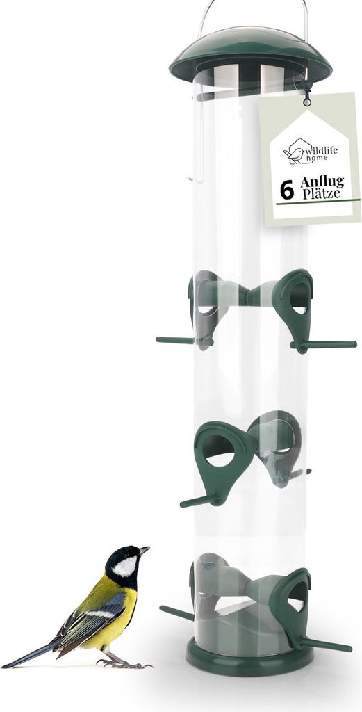 WILDLIFE HOME Körner Vogelfutterspender I 40cm mit 6 Produktbild 