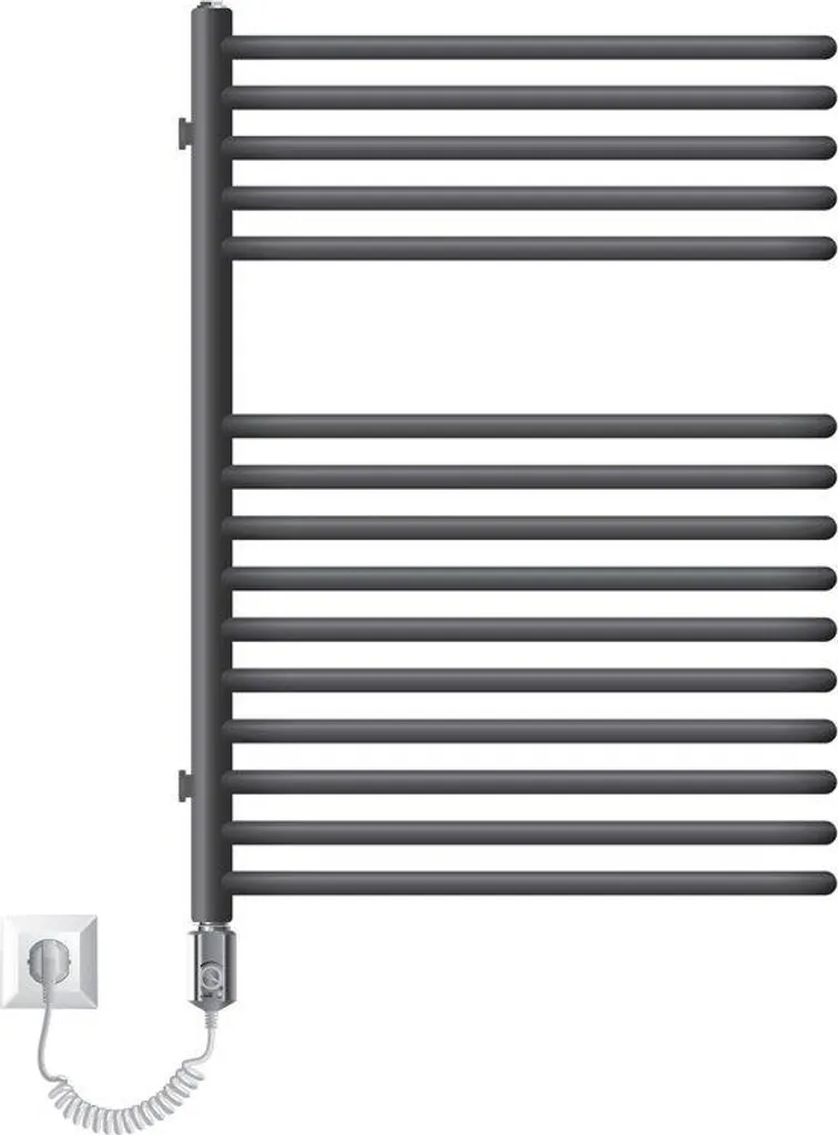 Radiateur électrique salle de bain 300W anthracite de 500x800 mm