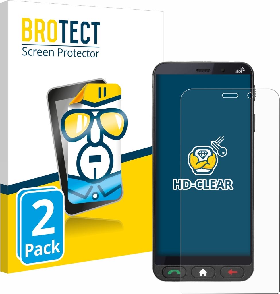 2x Für Brondi Amico Vero 4G Schutzfolie BROTECT Displayschutz Display Schutz Folie Klar Transparent