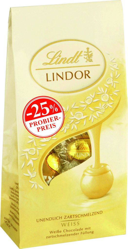 Verpackungsbild Lindt Schoko Kugeln Weiß 136g